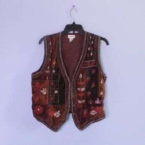 VAN HEUSEN -  UNISEX Autumns Embroidery Vest Vintage